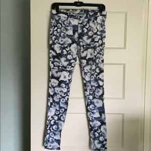 AG blue and white printed jeans